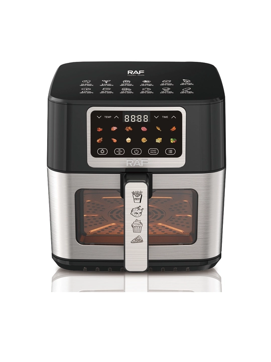Aerogril RAF air fryer 5, 6.5, 8 litr, 1700 Vt, yog‘siz, oyna bilan, sensorli boshqaruv