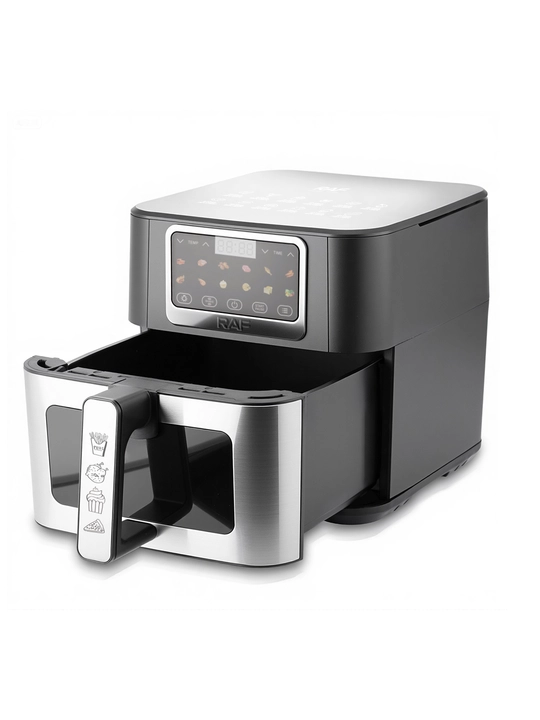 Aerogril RAF air fryer 5, 6.5, 8 litr, 1700 Vt, yog‘siz, oyna bilan, sensorli boshqaruv