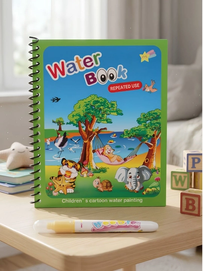 Книжка водная, многоразовая раскраска с маркером — CHACHA-KITOBCH-ЗЕЛЕН