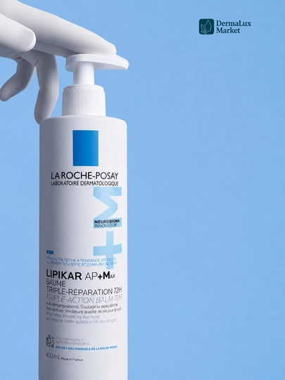 La Roche Lipikar AP+Max — увлажняющий и смягчающий бальзам для тела до 72 часов, 400 мл