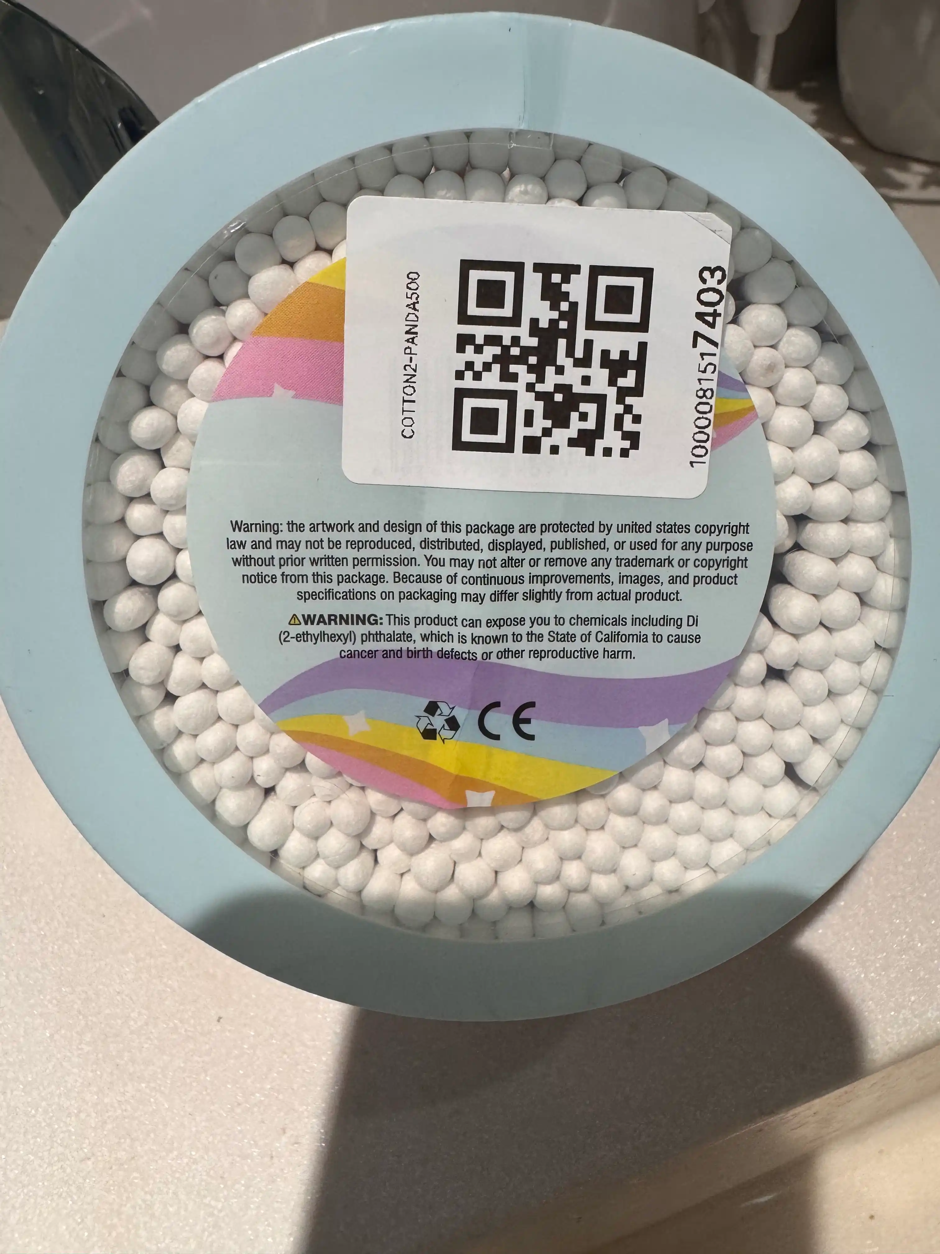 Quloq tozalagich Panda  paxta cho‘plar, 500 dona