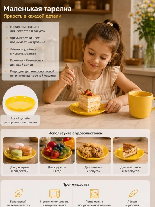 Alternativa brendining saryog‘rang plastik yassi likopchasi - 