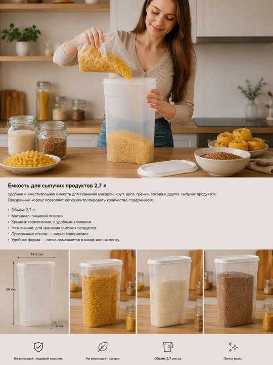 Krupalar uchun konteyner 2,7 l - 
