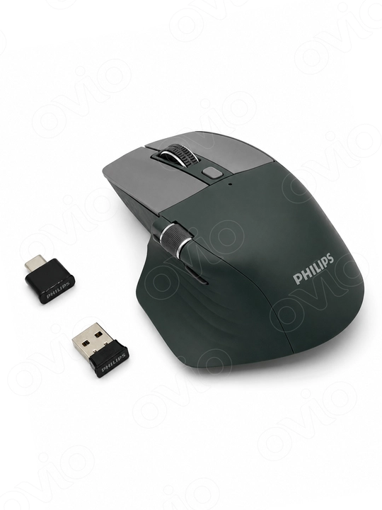 Simsiz jim ishlaydigan Philips SPK7858 sichqoncha, Bluetooth5.0/2.4G USB-A/USB-C, 4000 DPI