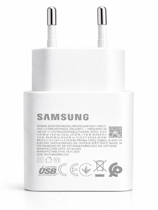 Зарядное устройство Samsung 25W/45W с кабелем USB-C (Type-C) быстрая зарядка