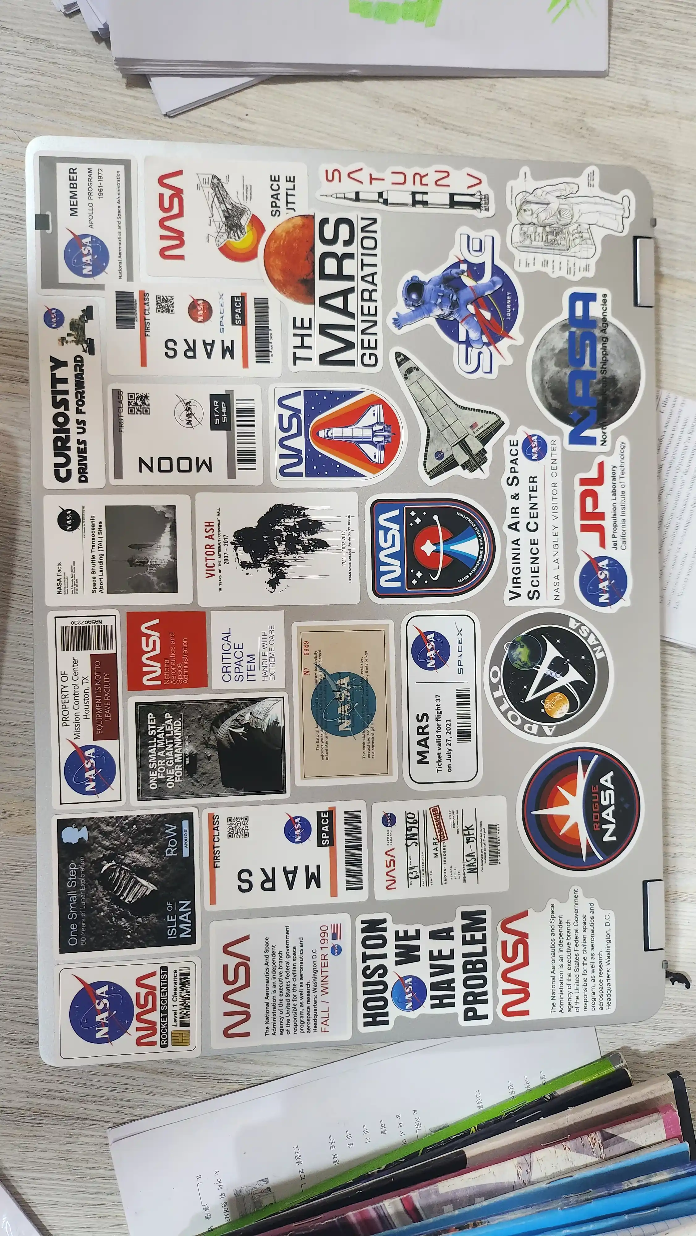 Наклейки, стикеры "Космонавт, ракета, планеты, космос, NASA, луна, галактика"
