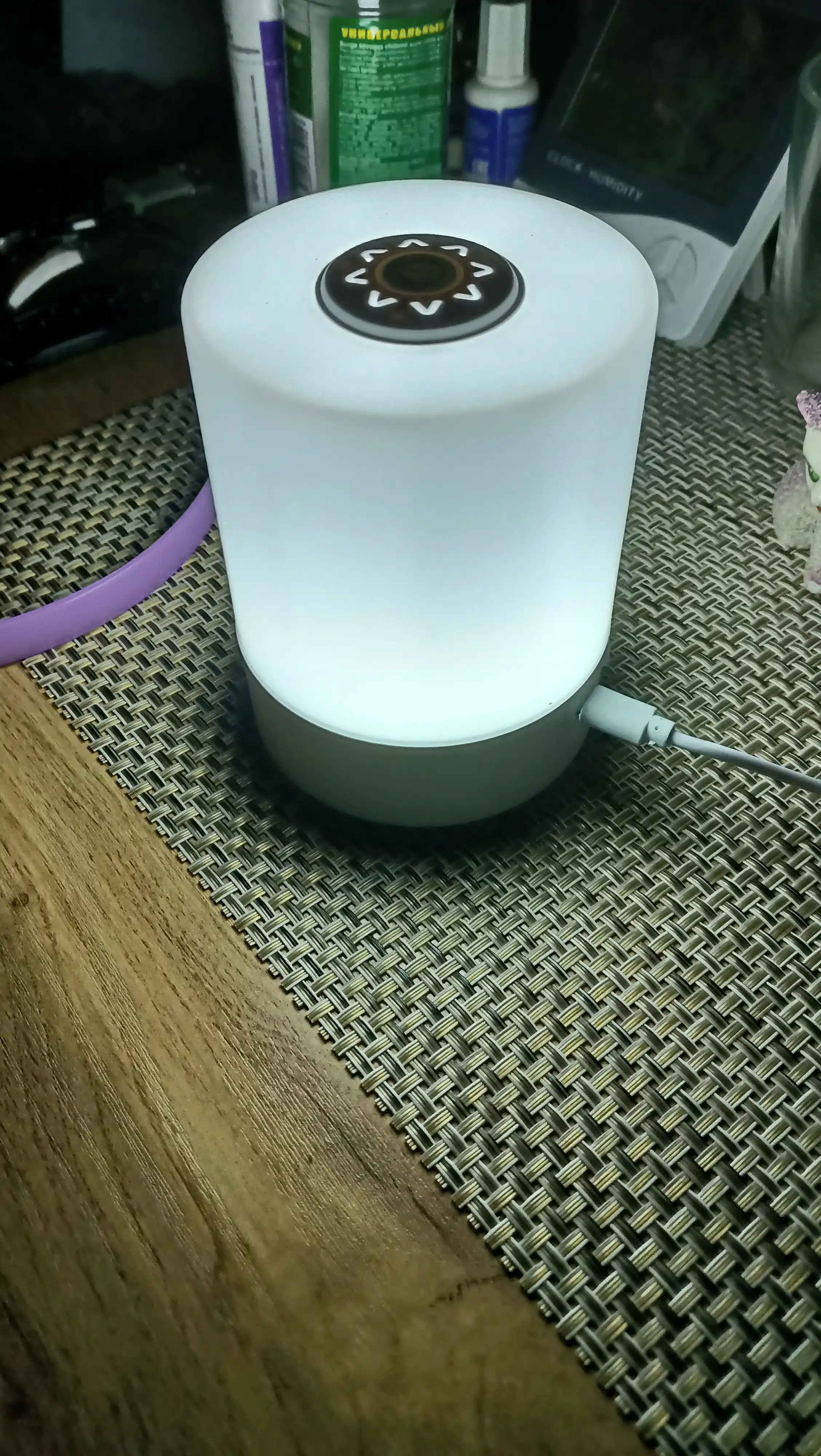 Portativ tungi chiroq, uy, yotoqxona, stol usti uchun rangli atmosfera chiroqi