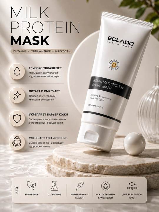 Маска для лица Eclado Royal Milk Protein Mask, увлажняющая и питательная маска - 