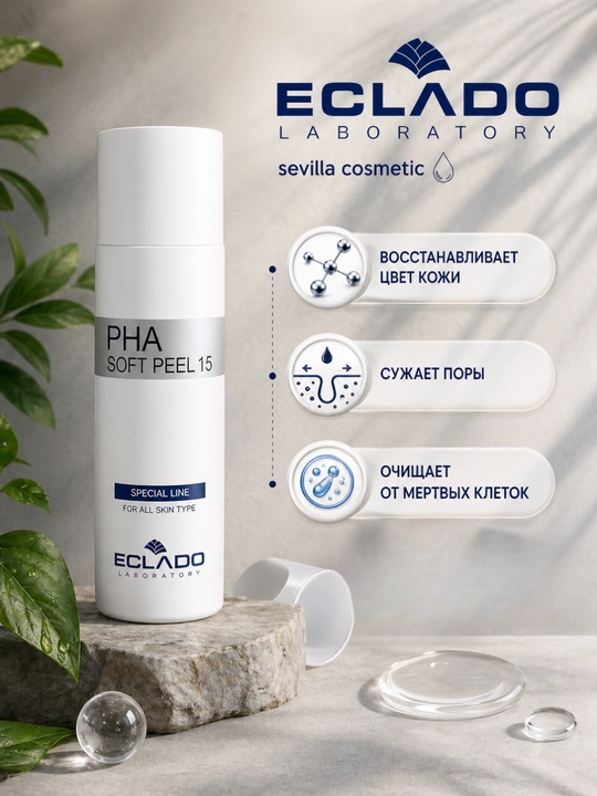 Eclado Soft Peel, пилинг для лица, Eclado PHA, средство для сужения пор - 