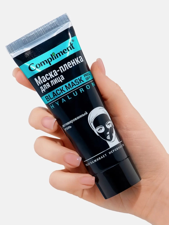 COMPLIMENT Black Mask Yuz uchun plyonka maska Hyaluron, 80 ml