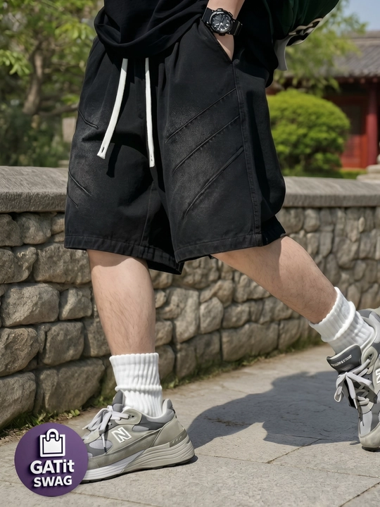 Джинсовые багги шорты милитари Y2K oversize унисекс GATit SWAG