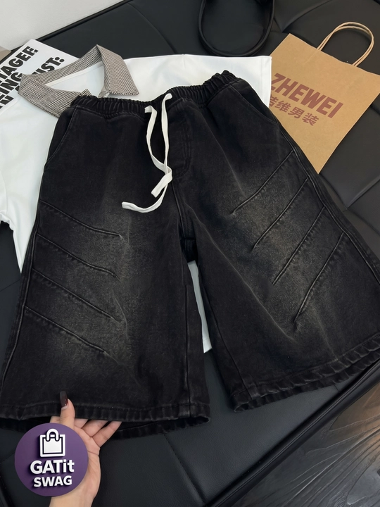 Джинсовые багги шорты милитари Y2K oversize унисекс GATit SWAG