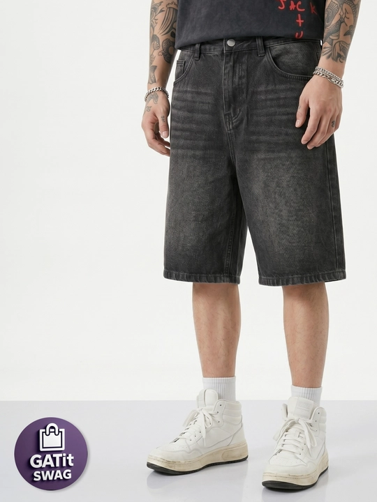 Джинсовые багги шорты милитари Y2K oversize унисекс GATit SWAG