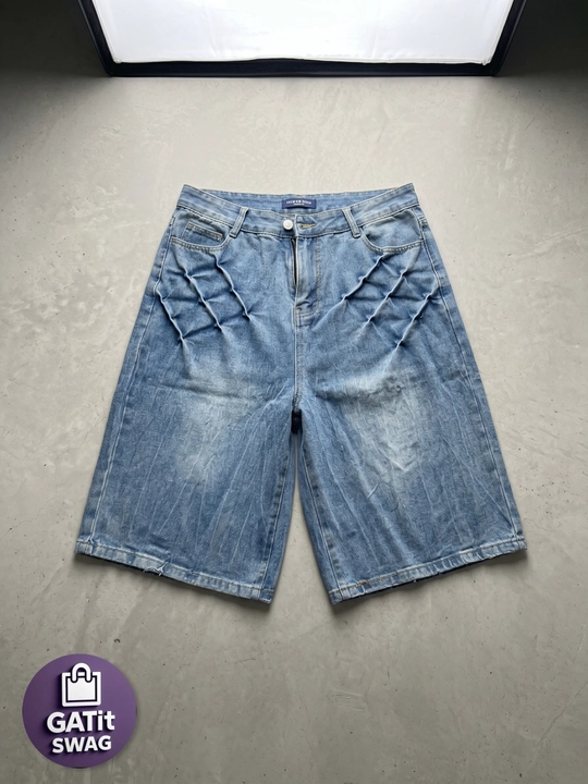 Джинсовые багги шорты милитари Y2K oversize унисекс GATit SWAG