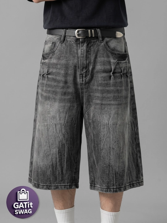 Джинсовые багги шорты милитари Y2K oversize унисекс GATit SWAG