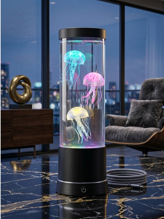 Jellyfish Multicolor LED Lamp Dekorativ Tungi Chiroq