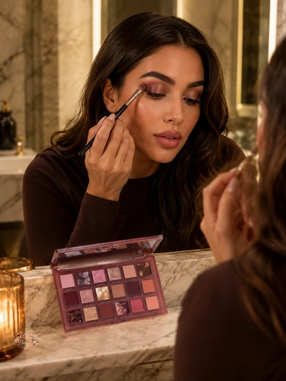 Huda Beauty Naughty Nude, палетка теней 18 оттенков для nude и glam макияжа