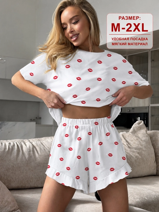 Ayollar va qizlar uchun pijama, shortik, futbolka, pijama yozgi