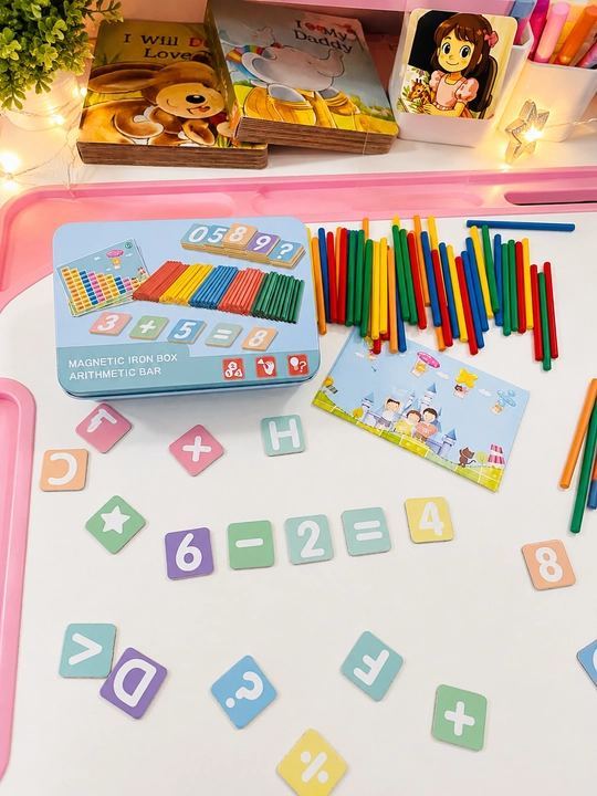 Bolalar uchun magnitli matematika qutisi – hisoblash tayoqchalari bilan - 
