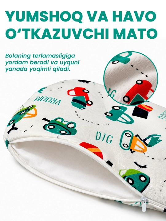 Memory Cloud bolalar yostiqchasi 25×45×3sm,yangi tugilgan chaqaloqlar uchun ortopedik