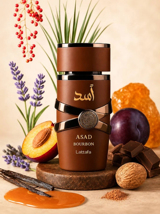 Lattafa Asad Bourbon erkaklar atiri Eau De Parfum, 100 ml, yog‘ochli ziravorli hid