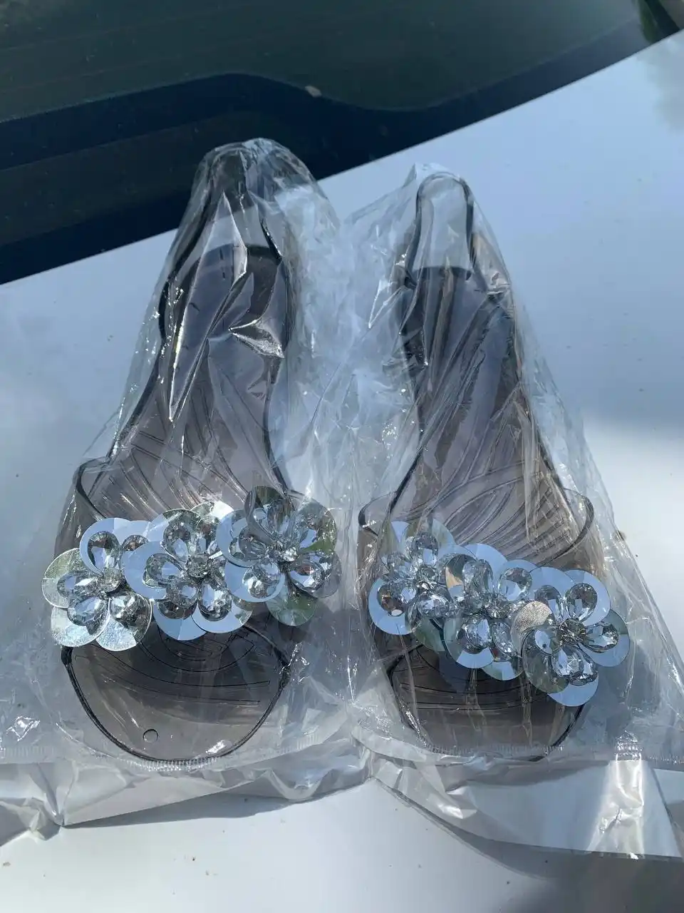 Женские прозрачные балетки с бантом летние силиконовые сандалии, jelly shoes пляжная обувь