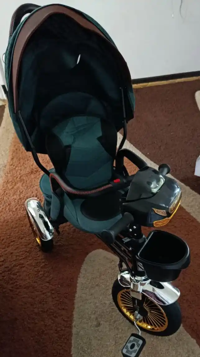 Bolalar velosiped-kolyaska 360°, 1-6 yosh, musiqa va yorug‘lik, 50 kg gacha