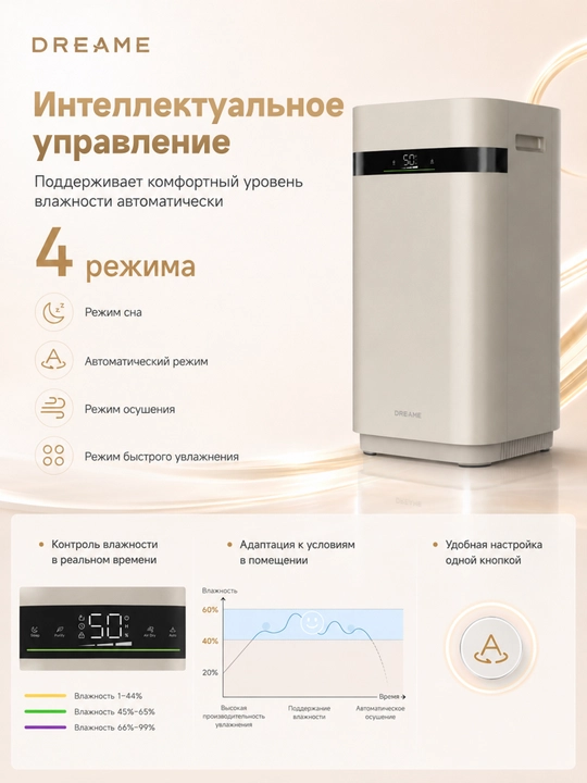 Очиститель и увлажнитель воздуха Dreame H40, до 45 м², напольный