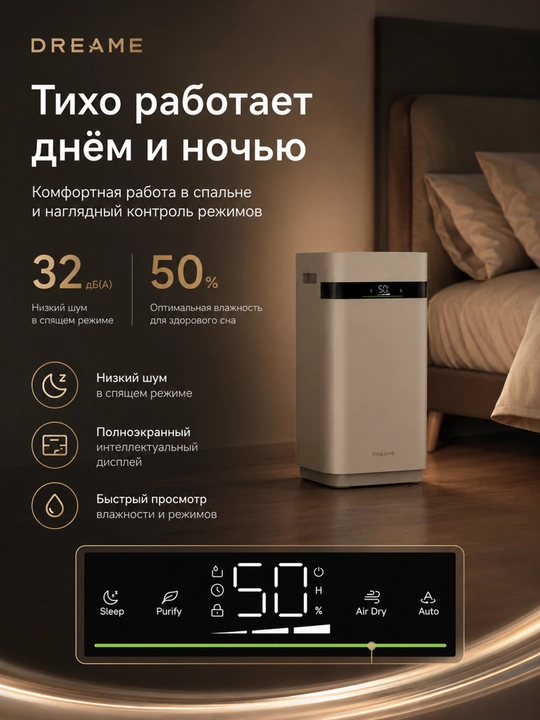 Очиститель и увлажнитель воздуха Dreame H40, до 45 м², напольный