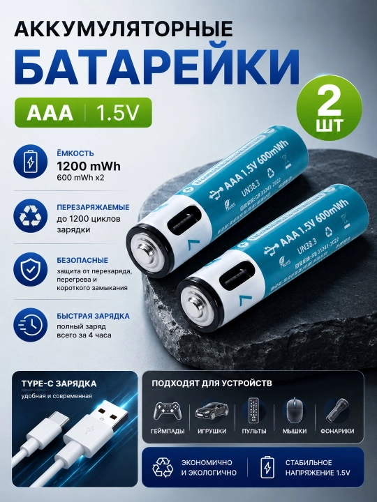 3,7V va Li-Ion va 1,5V akkumulyator batareyalari - 