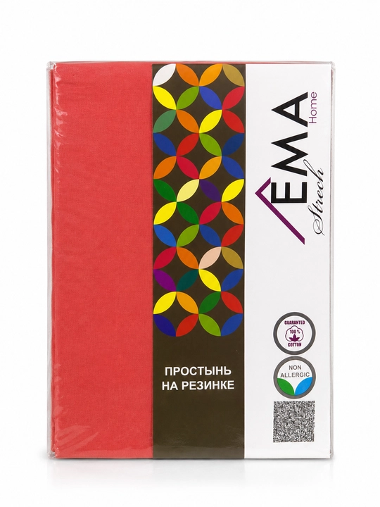 EMA Home rezinkali choyshab va 2 dona yostiq jildi, 220x260 sm, 50x70 sm, 100% paxta