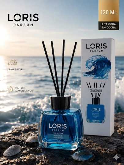 LORIS Аромадиффузор — ароматизатор для дома и офиса, 120 мл — ST2000-LORPAR-ЛАЗУР