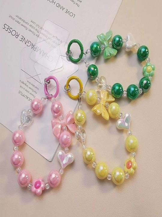 Аксессуар для телефона с бусинами и бантиком, подходит для кошельков и сумок