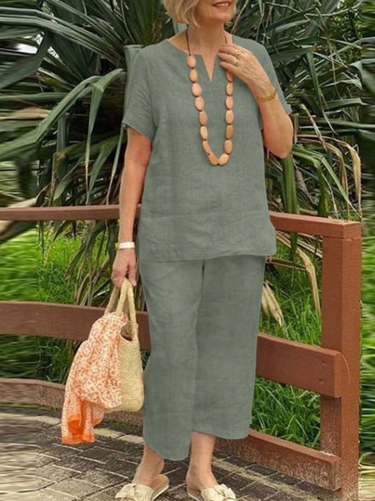 Ayollar yozgi kostyumi, katta razmerlar, 100% paxta — Elly Fashion