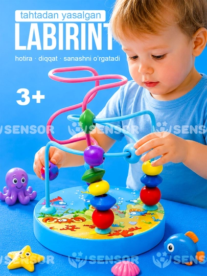 Bolalar uchun boshqotirma labirint sorter - 