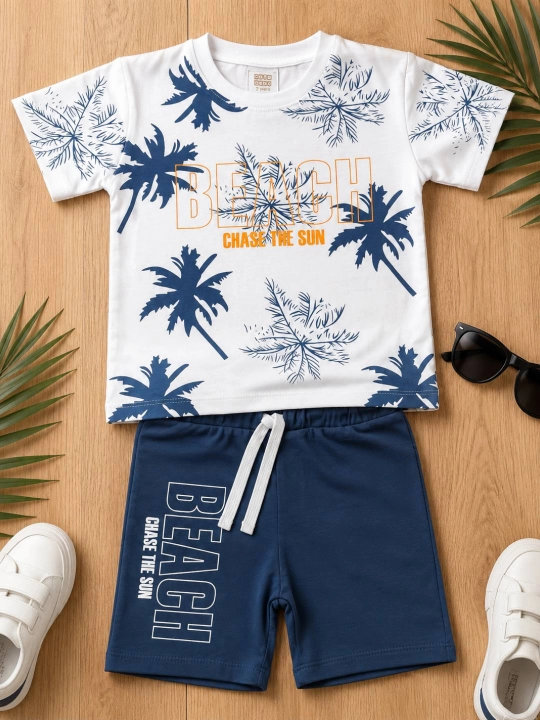 Детская футболка и шорты beach летний комплект для мальчиков - 