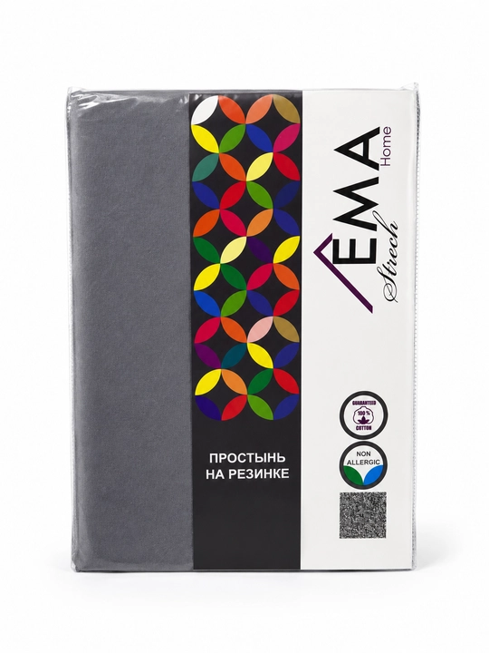 EMA Home rezinkali choyshab va 2 dona yostiq jildi, 220x260 sm, 50x70 sm, 100% paxta