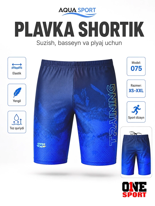 Erkaklar uchun plavka shortik, suzish va basseyn uchun elastik tez quriydigan shortik