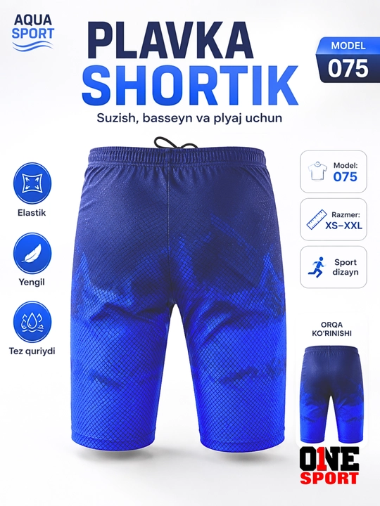 Erkaklar uchun plavka shortik, suzish va basseyn uchun elastik tez quriydigan shortik