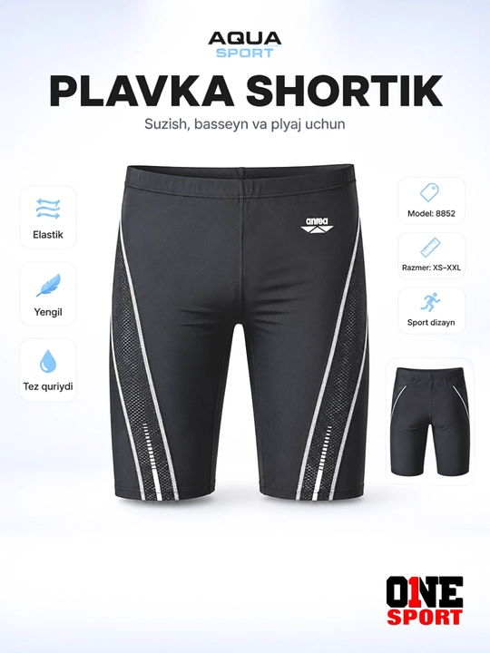 Erkaklar uchun plavka shortik, suzish va basseyn uchun elastik tez quriydigan shortik