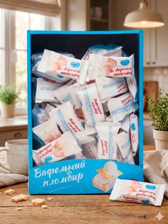 Vaflili plombir, TV qutisi, 900 g - 