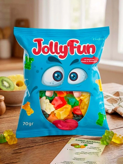 Мармелад Jolly Fun Киви-Ананас, 70 гр — CRAFERS-JOLLYKA