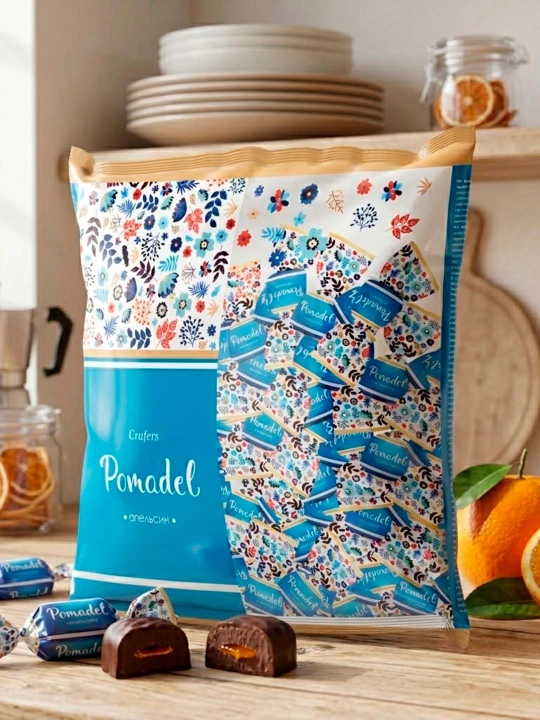 Шоколадная конфета  Crafers  Pomadel (Апельсиновая начинка) (450 гр) - 