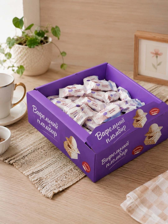 Crafers vafli plombiri (shokolad ta’mi bilan) (TV Box 750 g) - 