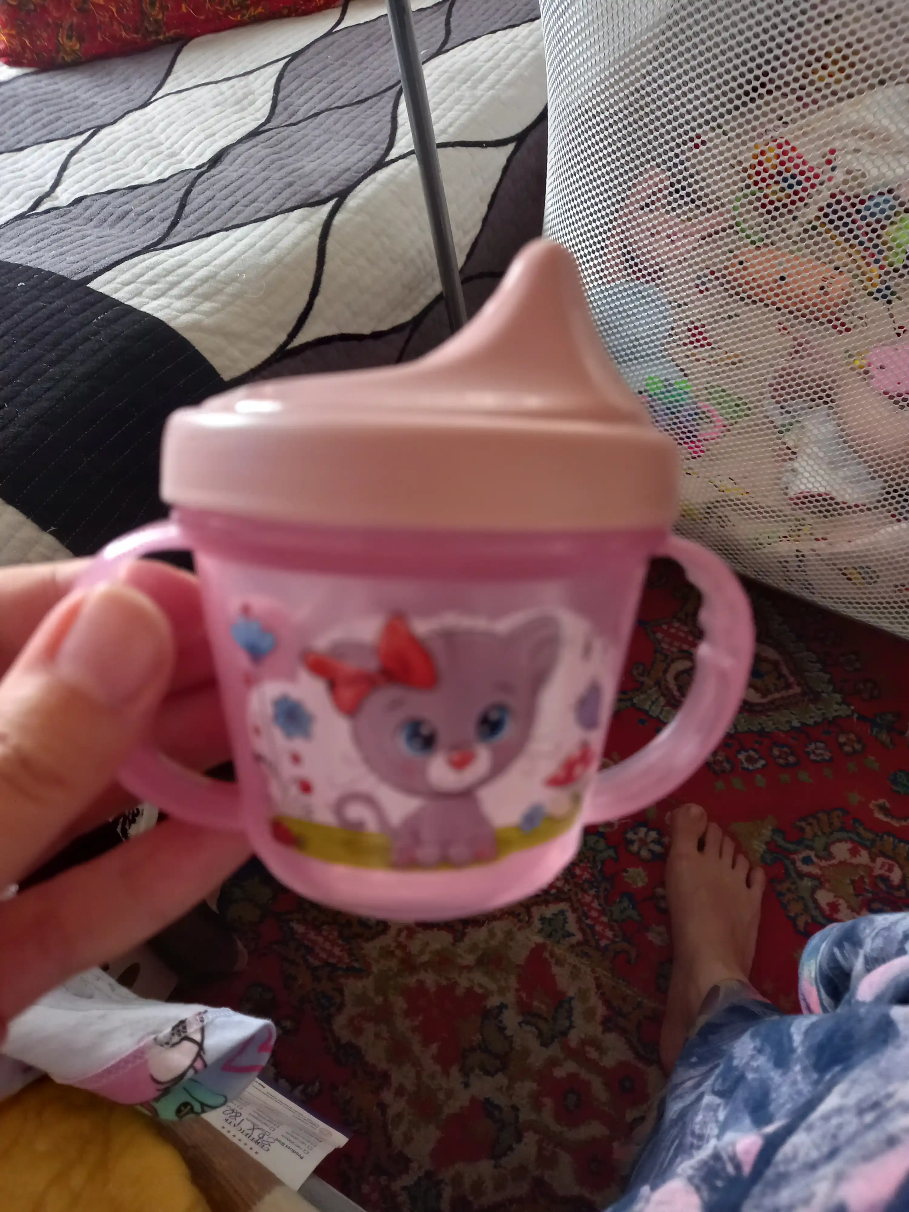 Поильник детский,с ручками и декором, Пластишка 200 мл