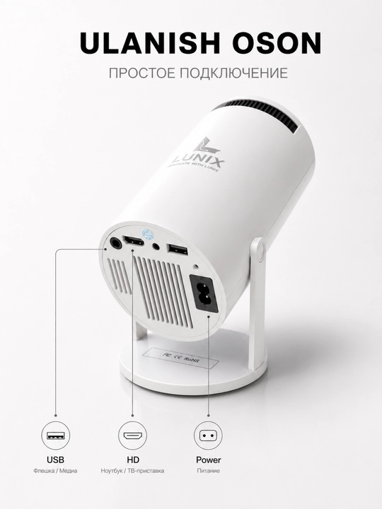 Mini proyektor uy va ofis uchun, pultli USB proyektor