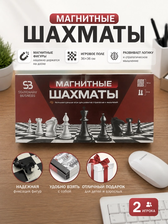 Bolalar va kattalar uchun magnitli shaxmat - 