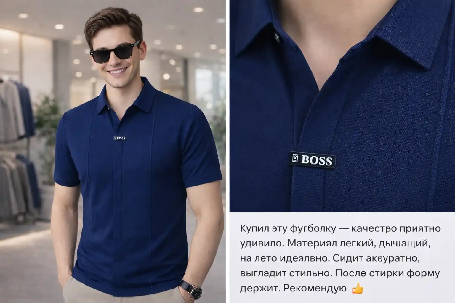 Yozgi erkaklar ko‘ylagi obmanka - kalta yengli, sovuq material