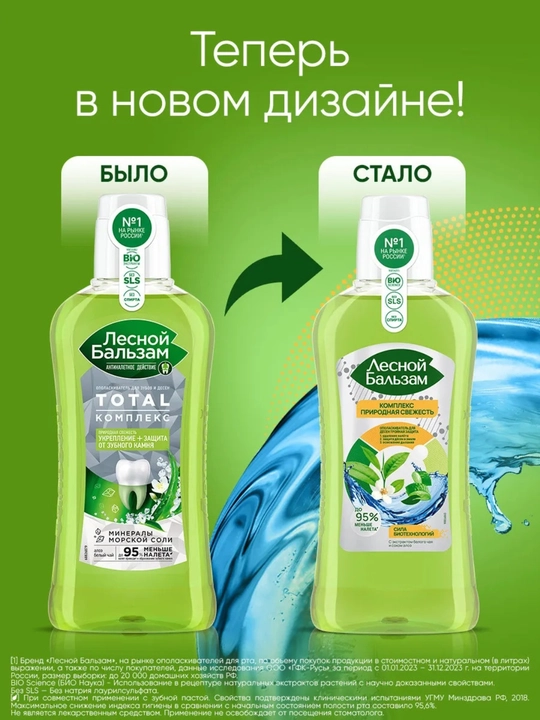 Lesnoy Balzam “Tabiiy tozalik” aloe sharbati bilan og‘iz chayish vositasi, 400 ml
