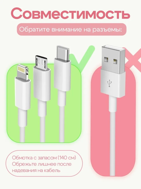 Чехол для зарядки и кабеля на iPhone